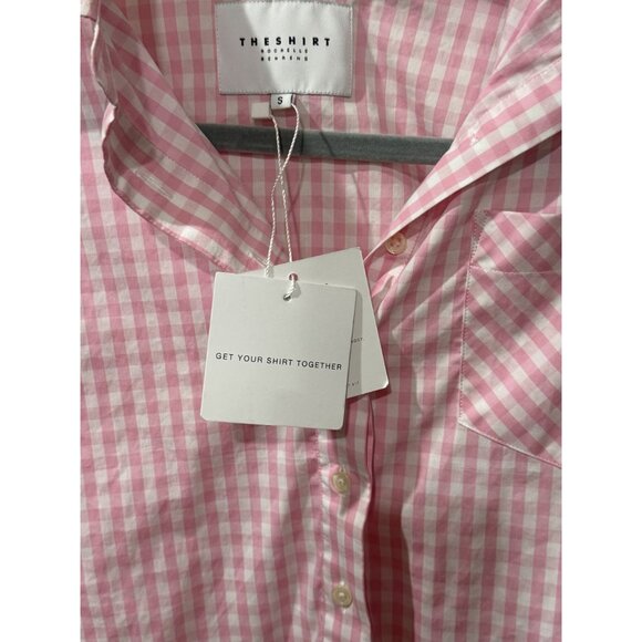 Pink Gingham Sleeveless Button-Down Dress The Shirt Rochelle Behrens Size S NWT - Picture 3 of 6